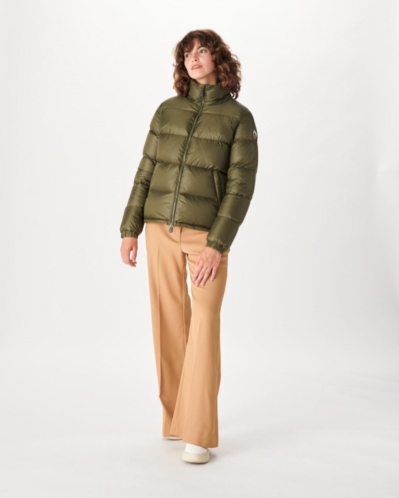 Olive JOTT Cardiff Cold Weather Quilted Women's Down Jackets | OTX-5092