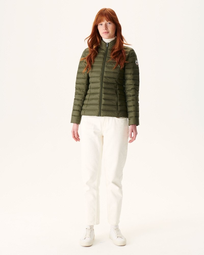 Olive JOTT Cha Lightweight Women's Down Jackets | CYD-2648