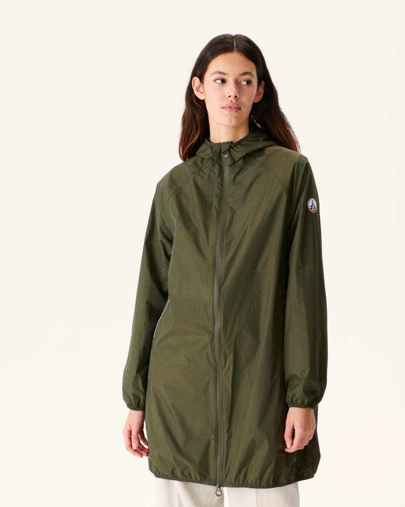 Olive JOTT Copenhagen Long Hooded Women's Jackets | EBN-9347