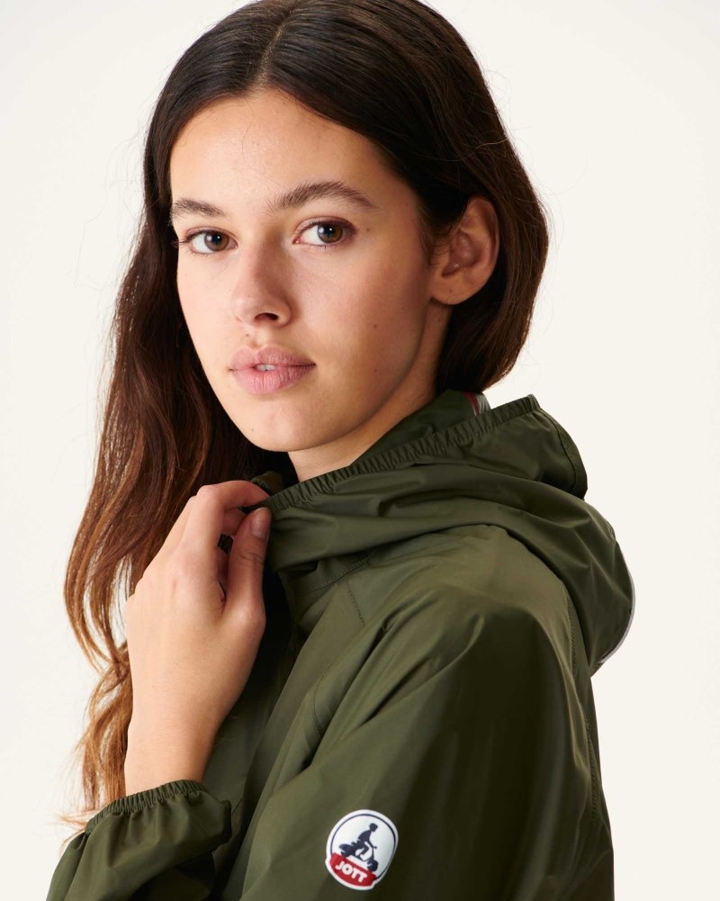 Olive JOTT Copenhagen Long Hooded Women's Jackets | EBN-9347