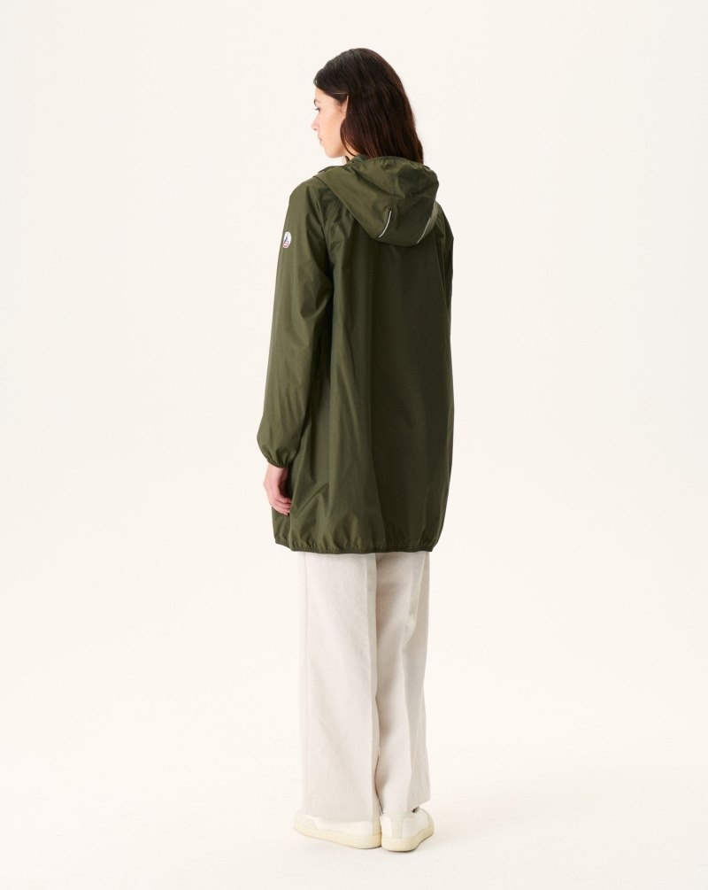 Olive JOTT Copenhagen Long Hooded Women's Jackets | EBN-9347