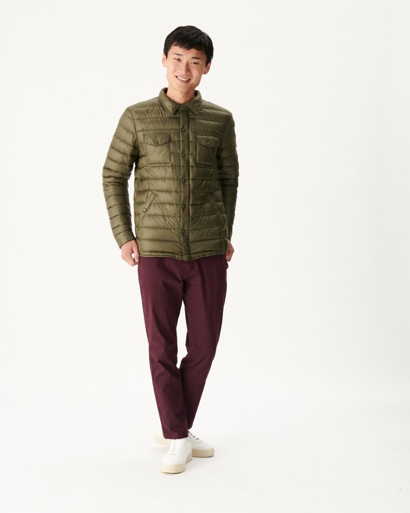 Olive JOTT Cris Lightweight Men's Down Jackets | RZF-5792