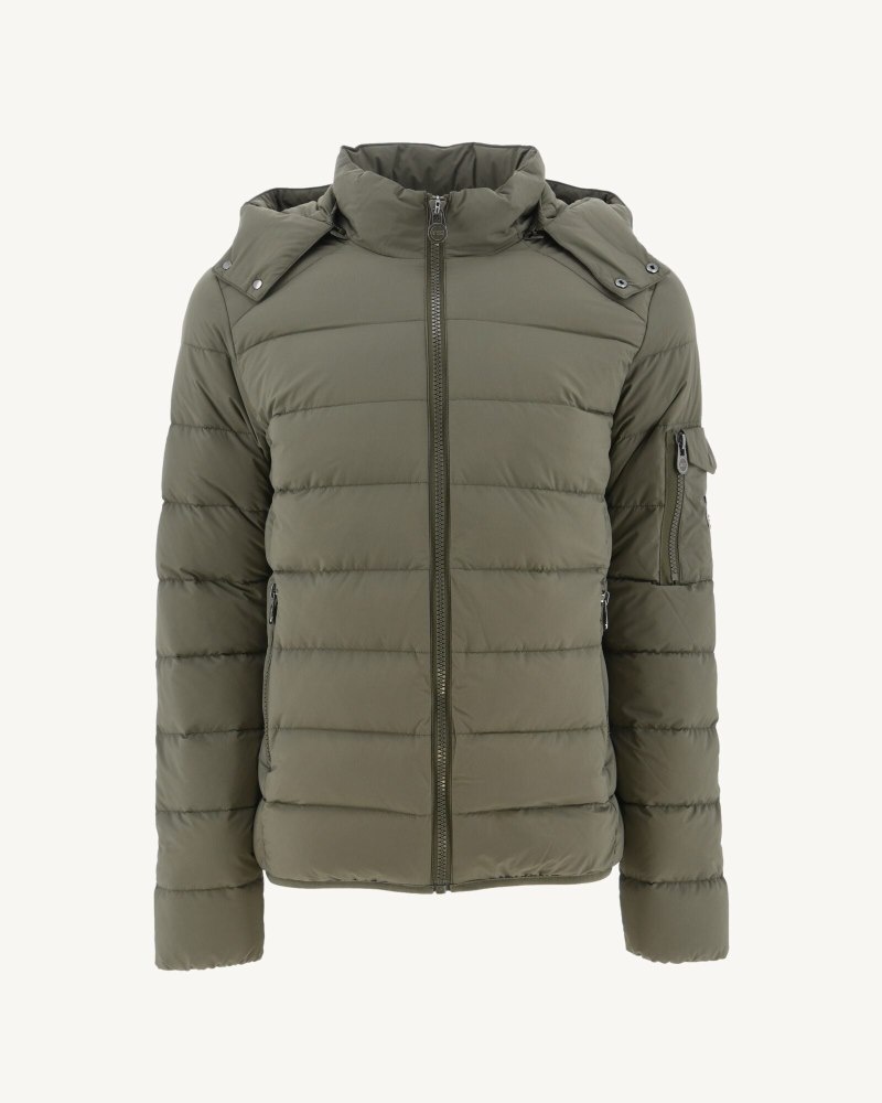 Olive JOTT Extreme Cold Adrien Hooded Men's Down Jackets | DKF-2792