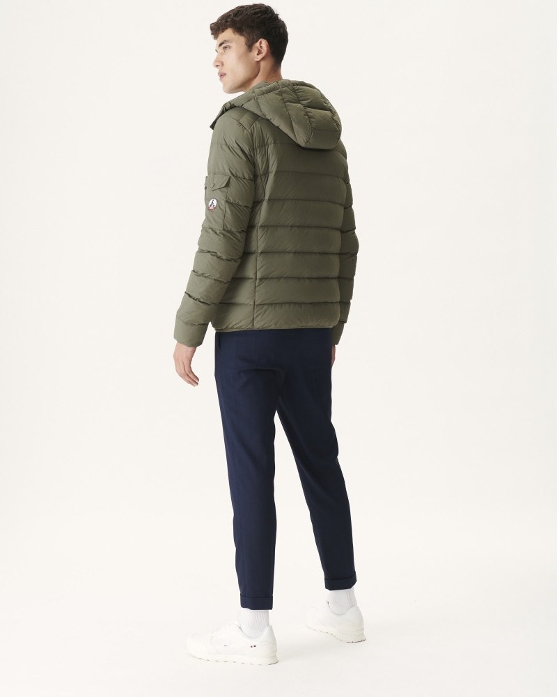 Olive JOTT Extreme Cold Adrien Hooded Men's Down Jackets | DKF-2792