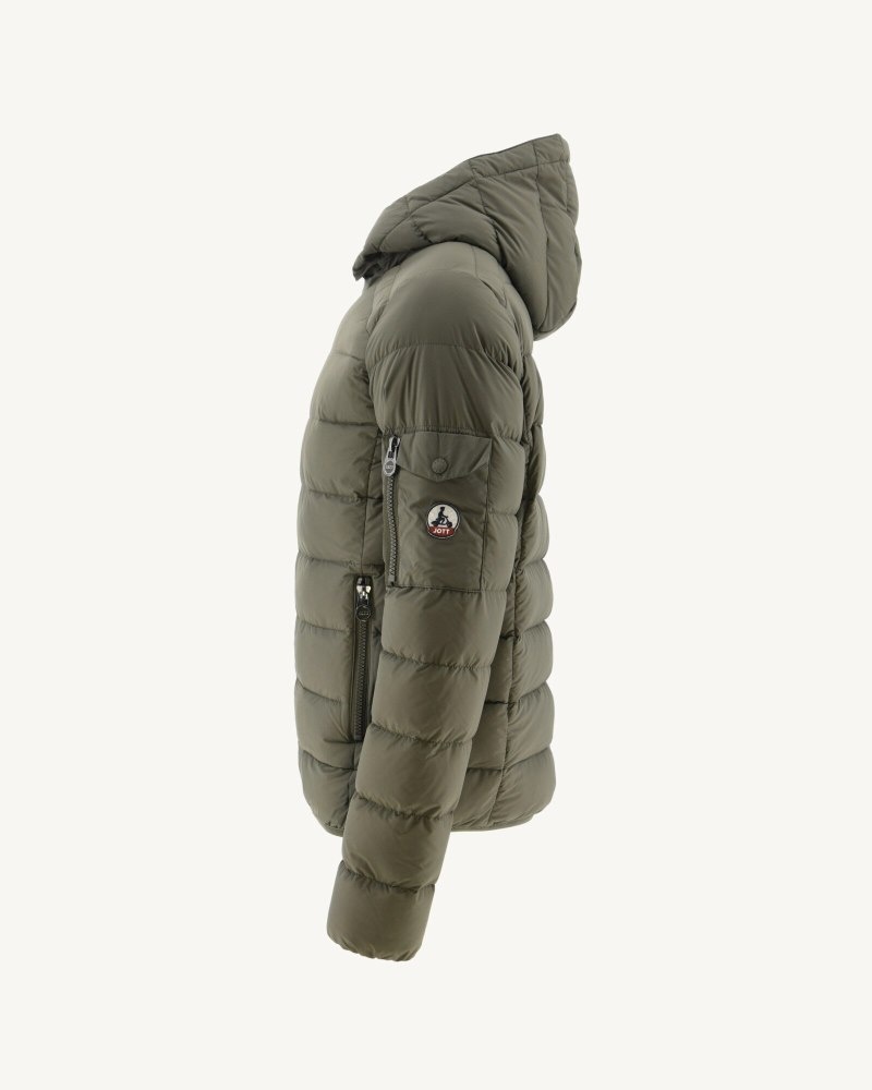 Olive JOTT Extreme Cold Adrien Hooded Men's Down Jackets | DKF-2792