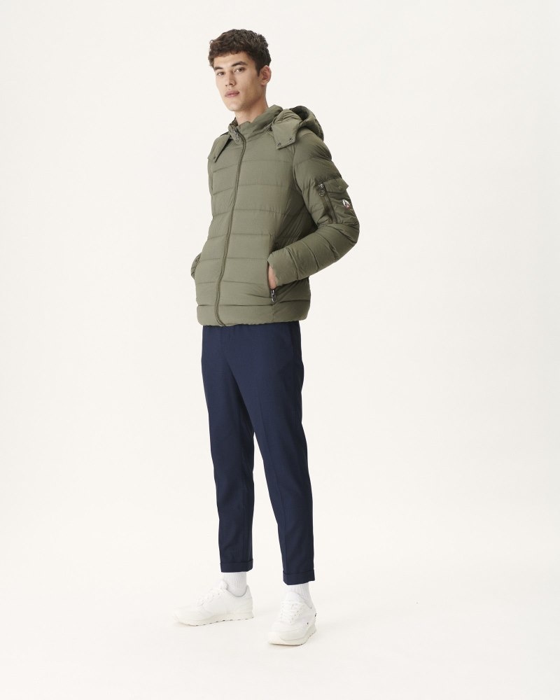 Olive JOTT Extreme Cold Adrien Hooded Men's Down Jackets | DKF-2792