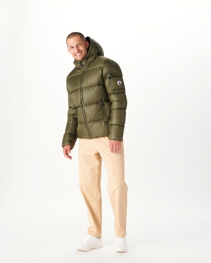 Olive JOTT Extreme Cold Java Hooded Men's Down Jackets | YCX-9642