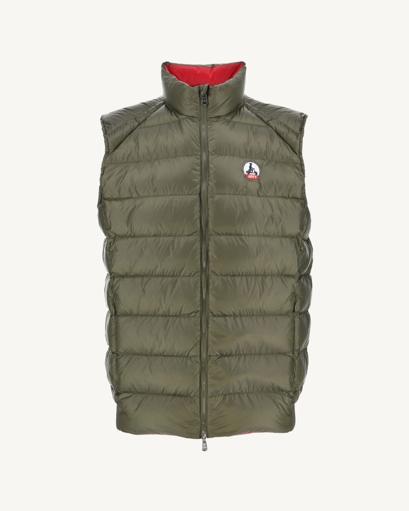 Olive JOTT Great Cold Tim Sleeveless Men's Down Jackets | UDO-3548