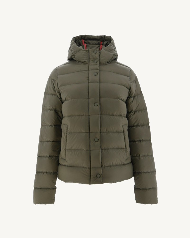 Olive JOTT Jane Straight Hooded Women's Puffer Jackets | TRR-1921