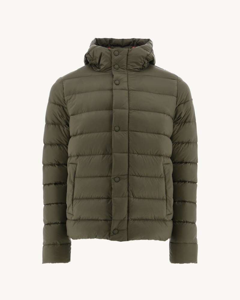 Olive JOTT Jorge Hooded Men's Puffer Jackets | WHE-4789