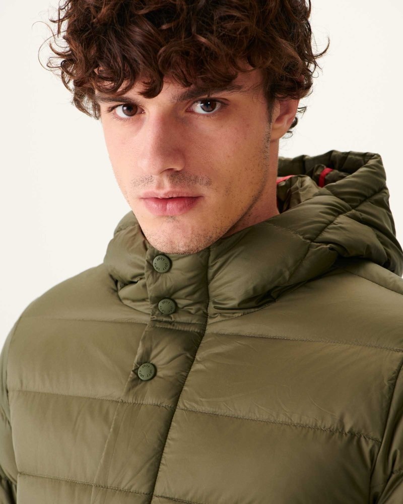 Olive JOTT Jorge Hooded Men's Puffer Jackets | WHE-4789