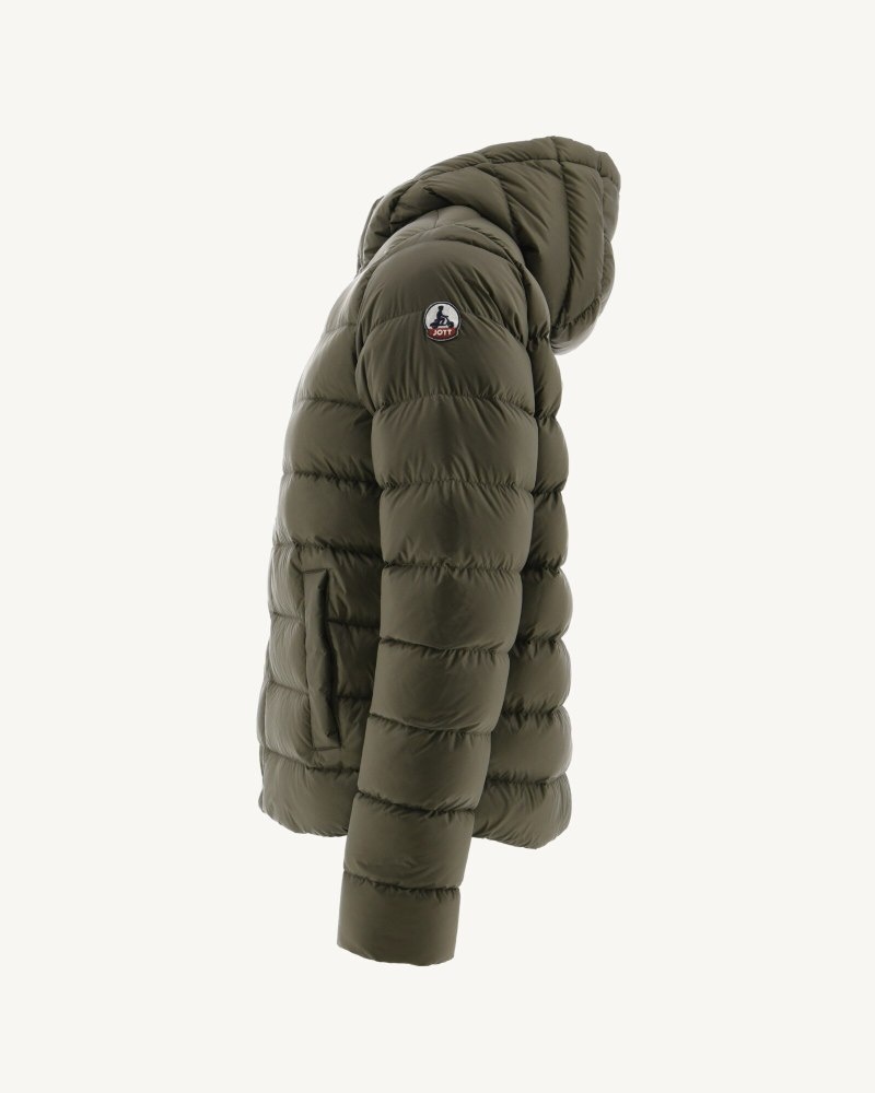 Olive JOTT Jorge Hooded Men's Puffer Jackets | WHE-4789