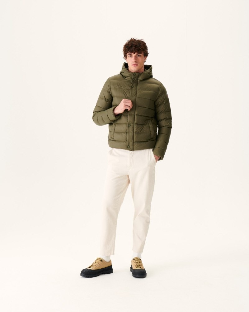 Olive JOTT Jorge Hooded Men's Puffer Jackets | WHE-4789