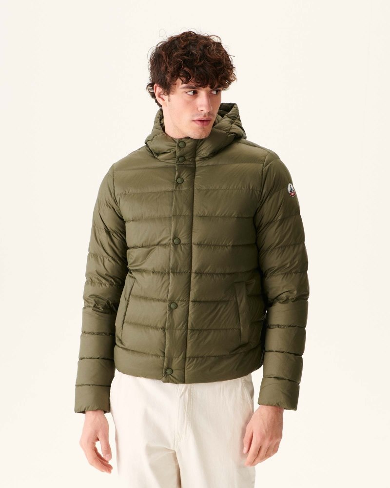 Olive JOTT Jorge Hooded Men\'s Puffer Jackets | WHE-4789