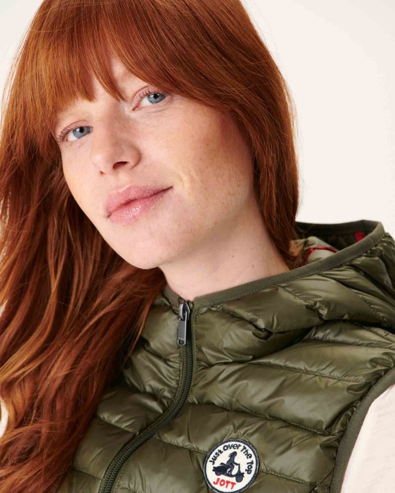 Olive JOTT Light Sleeveless Mali Women's Down Jackets | GWZ-7140