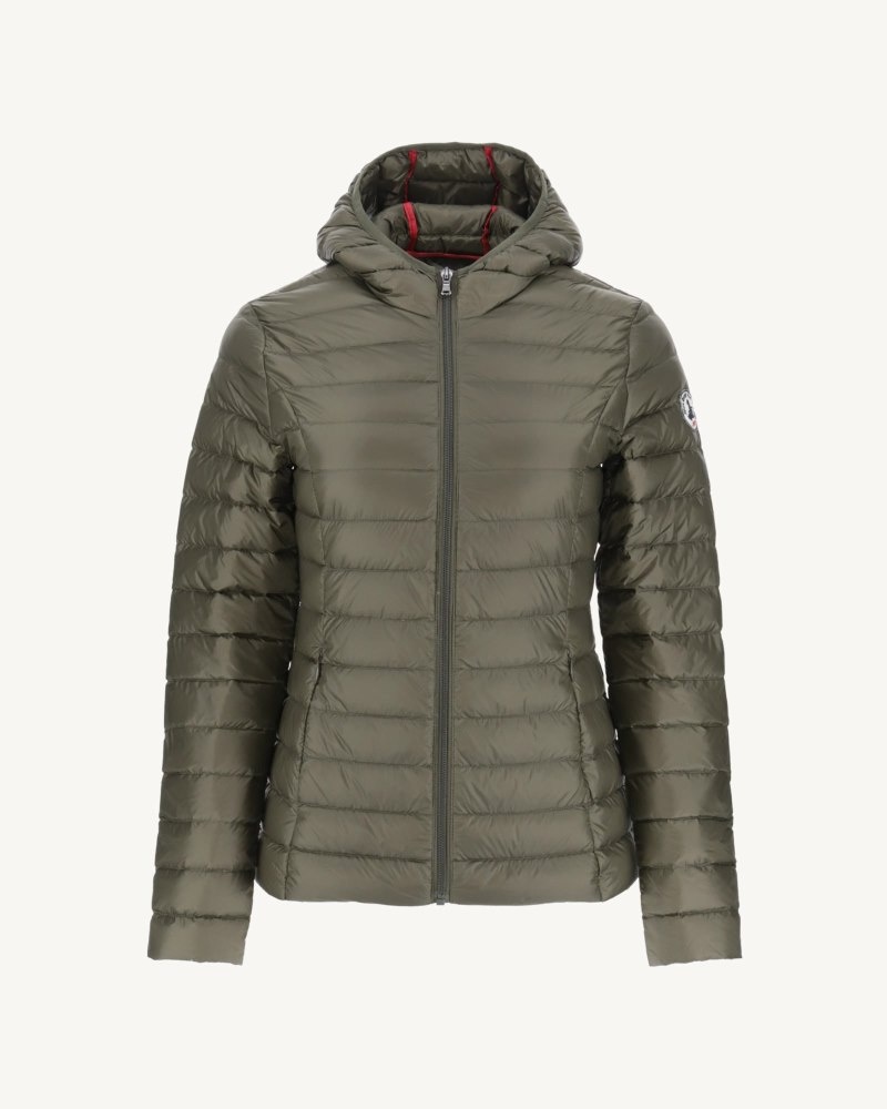 Olive JOTT Lightweight Hooded Cloe Women's Down Jackets | JBO-9128