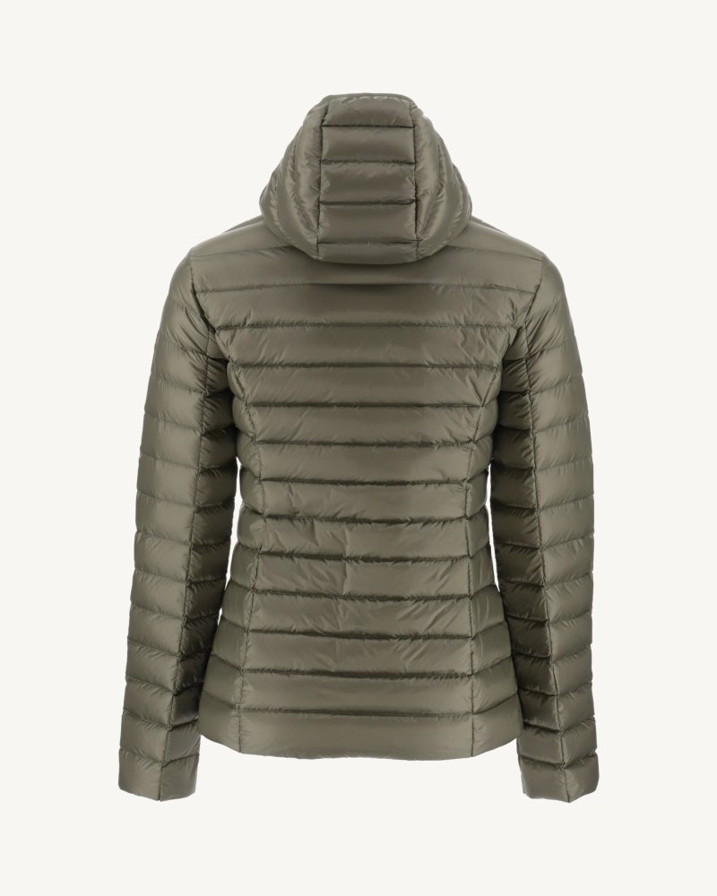 Olive JOTT Lightweight Hooded Cloe Women's Down Jackets | JBO-9128