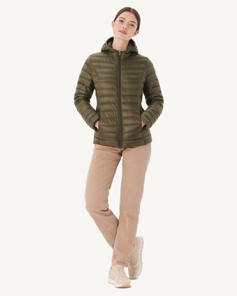 Olive JOTT Lightweight Hooded Cloe Women's Down Jackets | JBO-9128