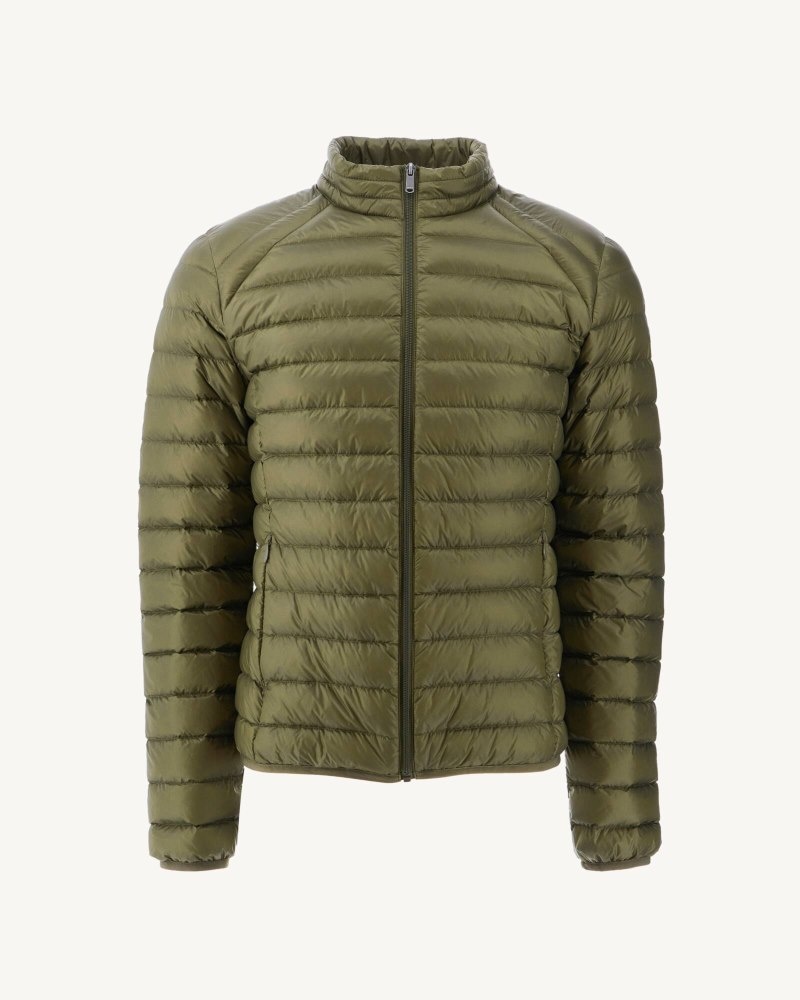 Olive JOTT Lightweight Mat Men's Down Jackets | AUN-9310