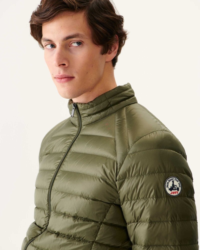 Olive JOTT Lightweight Mat Men's Down Jackets | AUN-9310