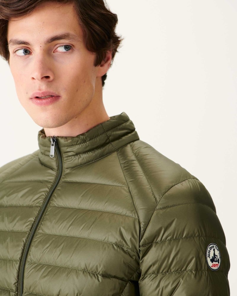 Olive JOTT Lightweight Mat Men's Down Jackets | AUN-9310