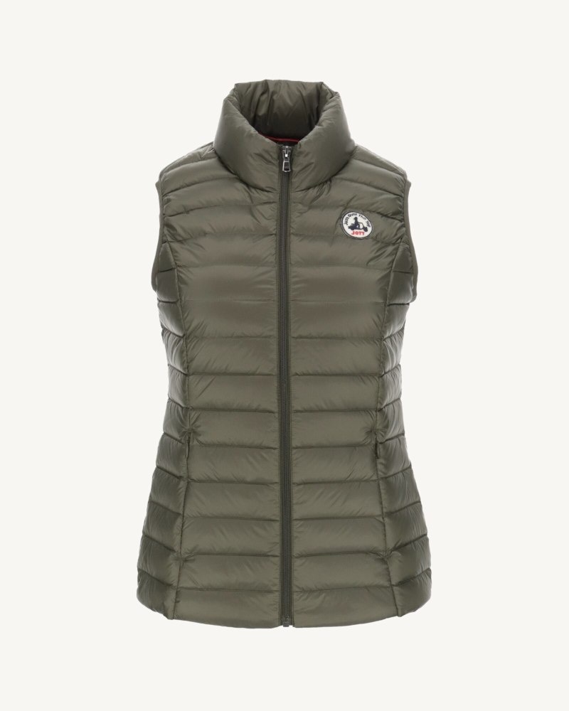 Olive JOTT Lightweight Sleeveless Seda Women's Down Jackets | PNI-4106