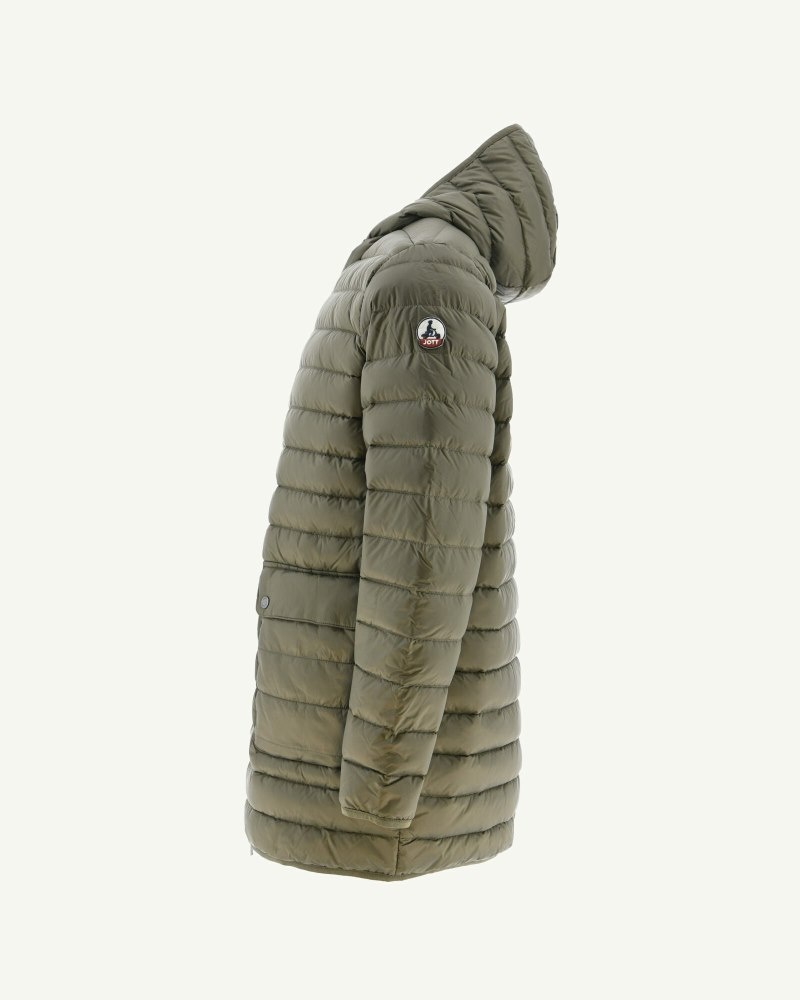 Olive JOTT Luc Long Men's Down Jackets | MBQ-1242