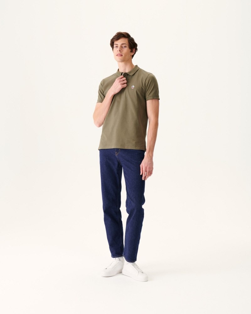 Olive JOTT Marbella Organic Cotton Men's Polo Shirts | NLO-7712