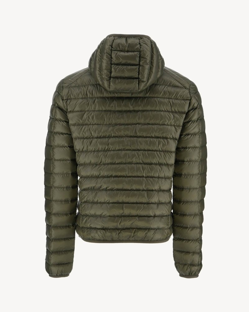 Olive JOTT Nico Lightweight Hooded Men's Down Jackets | QWM-8453