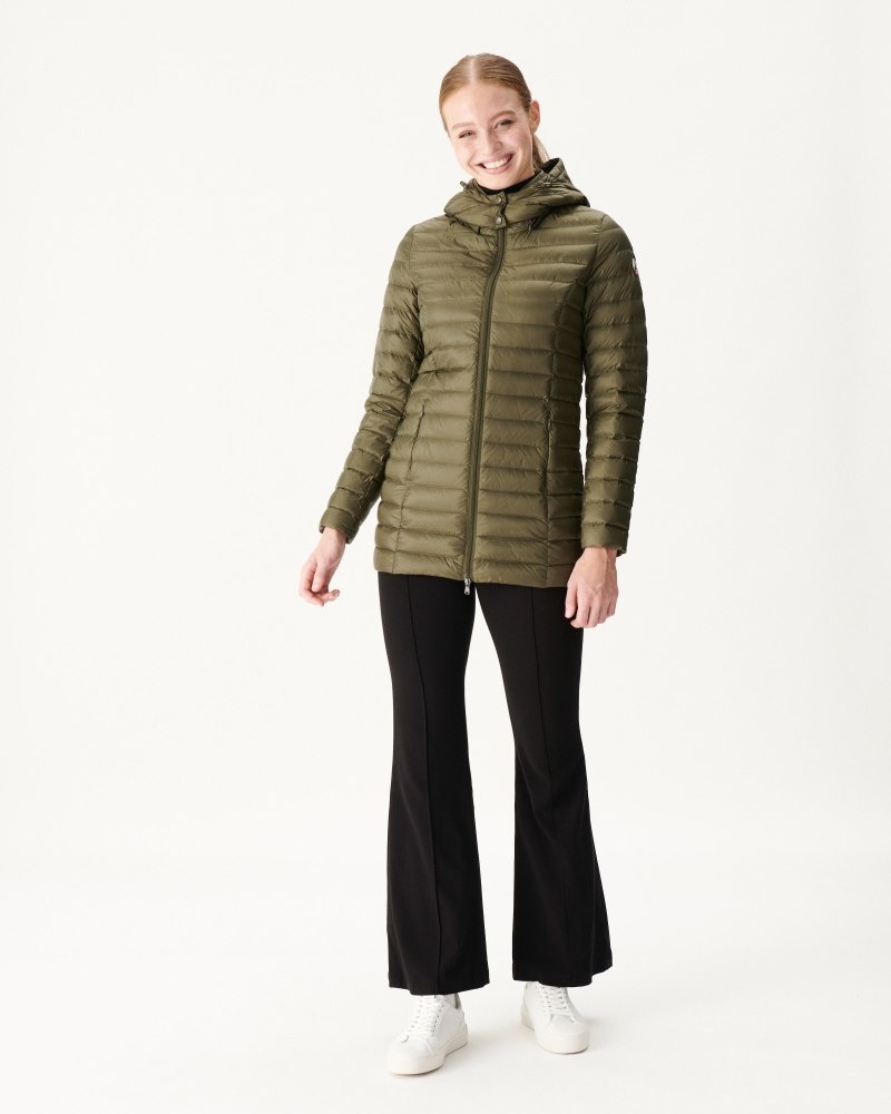 Olive JOTT Nour Hooded Women's Puffer Jackets | EMI-5320