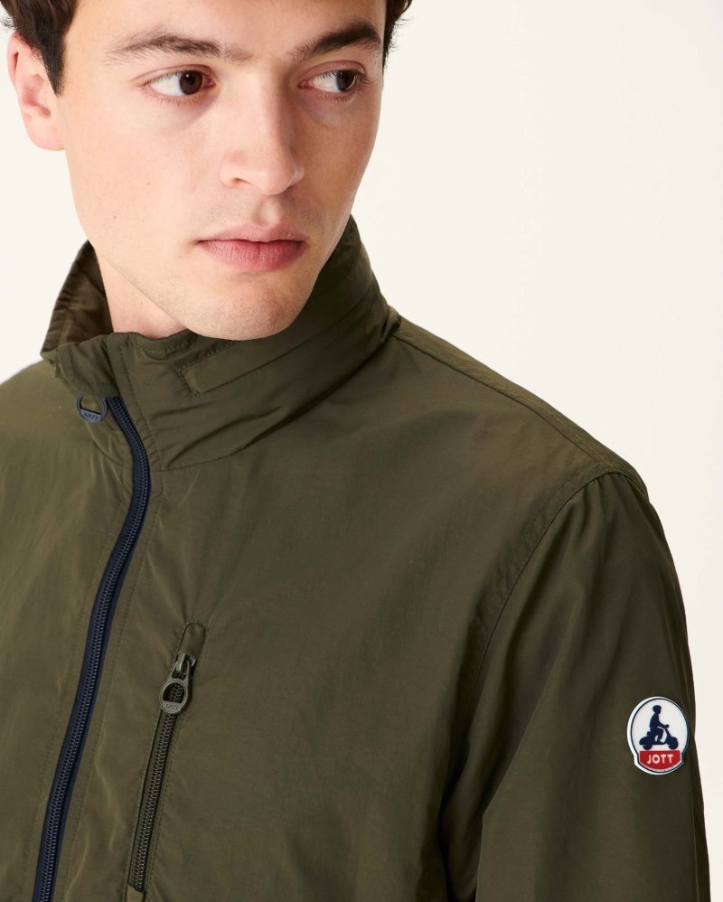 Olive JOTT Oregon Pocketable Hooded Men's Jackets | UDC-5853