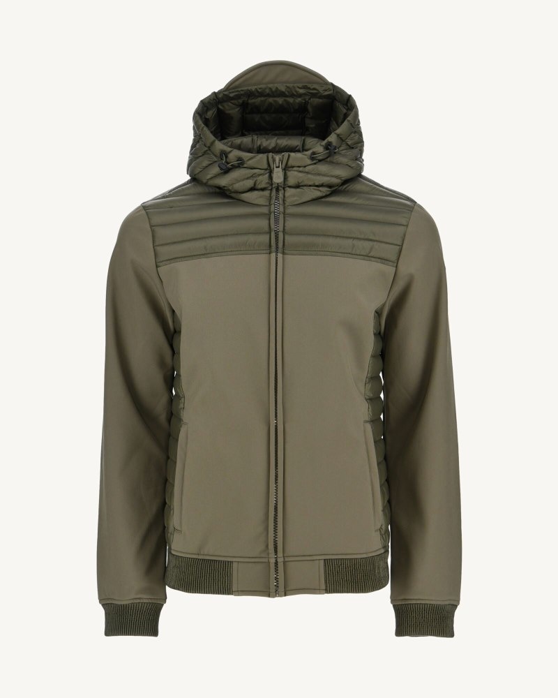 Olive JOTT Paco Lightweight Men's Down Jackets | FOP-1386