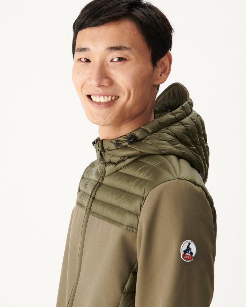 Olive JOTT Paco Lightweight Men's Down Jackets | FOP-1386