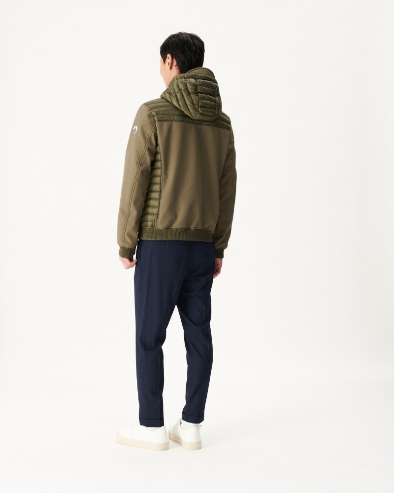 Olive JOTT Paco Lightweight Men's Down Jackets | FOP-1386