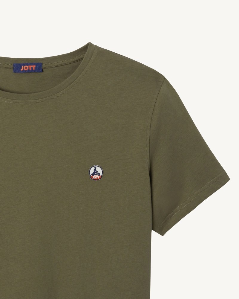 Olive JOTT Pietro Organic Cotton Men's T Shirts | ILU-8933