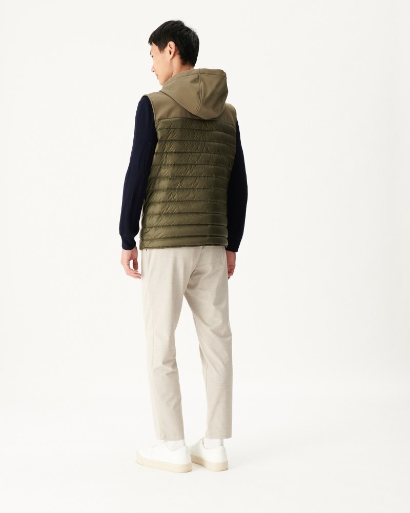 Olive JOTT Stan Sleeveless Men's Down Jackets | SLK-1065