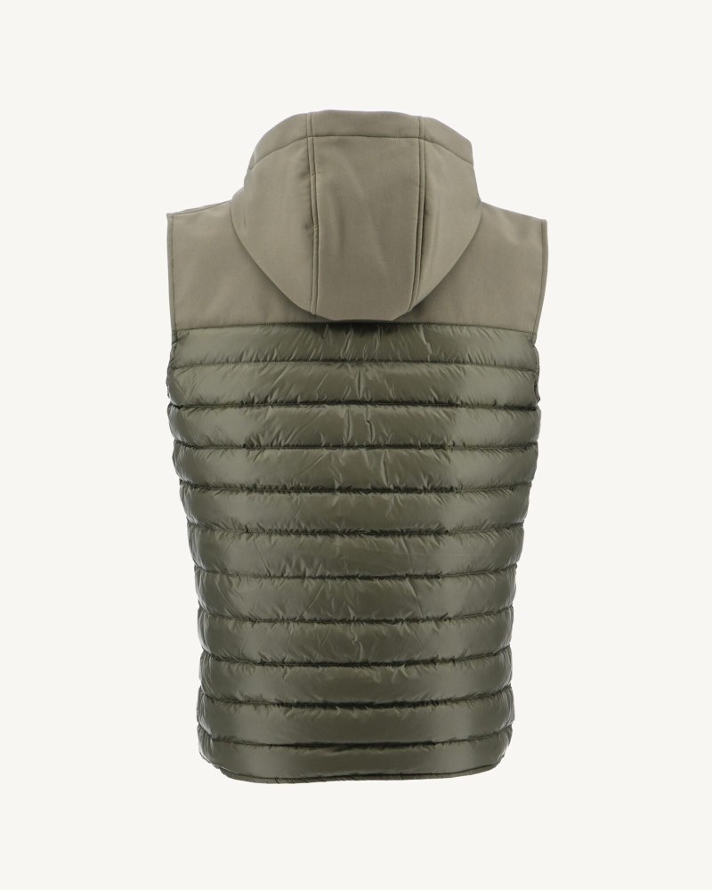 Olive JOTT Stan Sleeveless Men's Down Jackets | SLK-1065