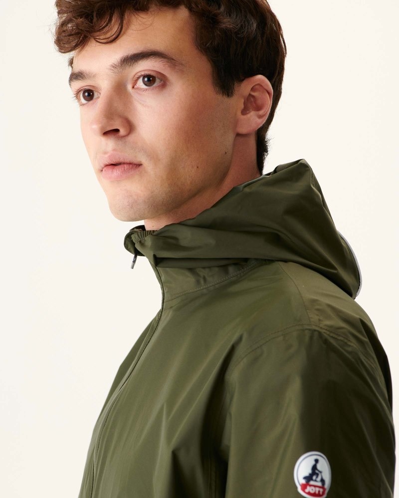 Olive JOTT Stockholm Pocketable Men's Rain Coats | JIH-5919