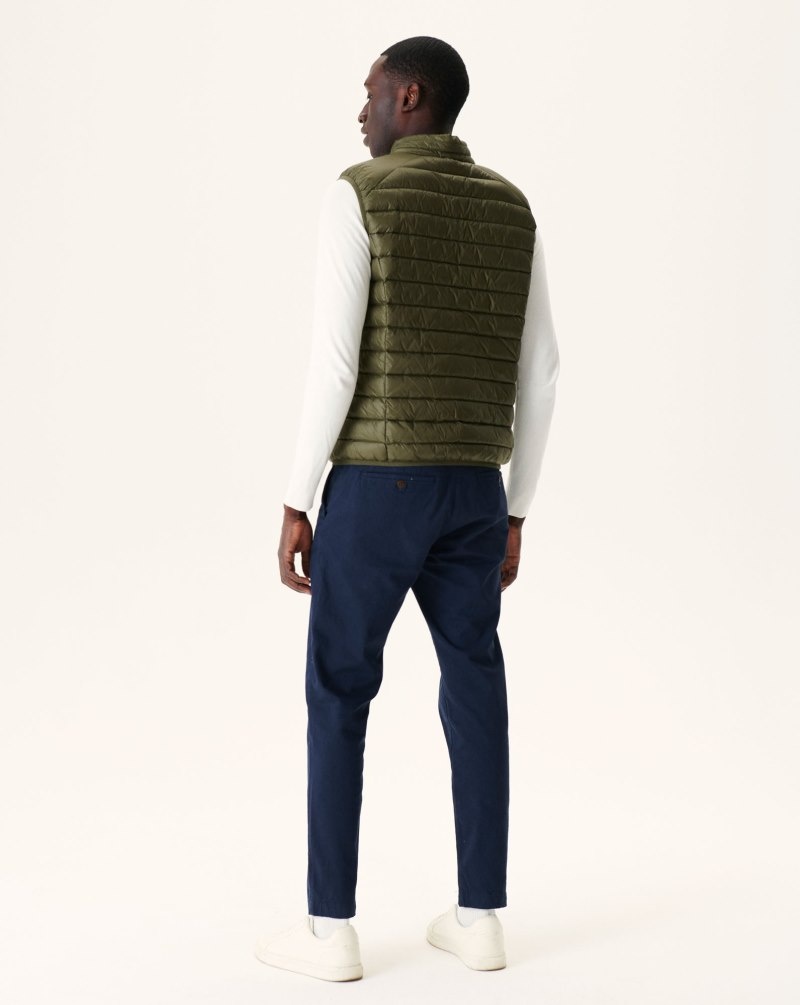 Olive JOTT Tom Sleeveless Men's Down Jackets | LSD-4139