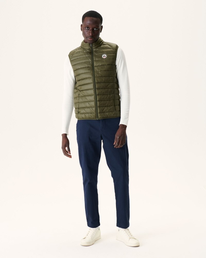 Olive JOTT Tom Sleeveless Men's Down Jackets | LSD-4139