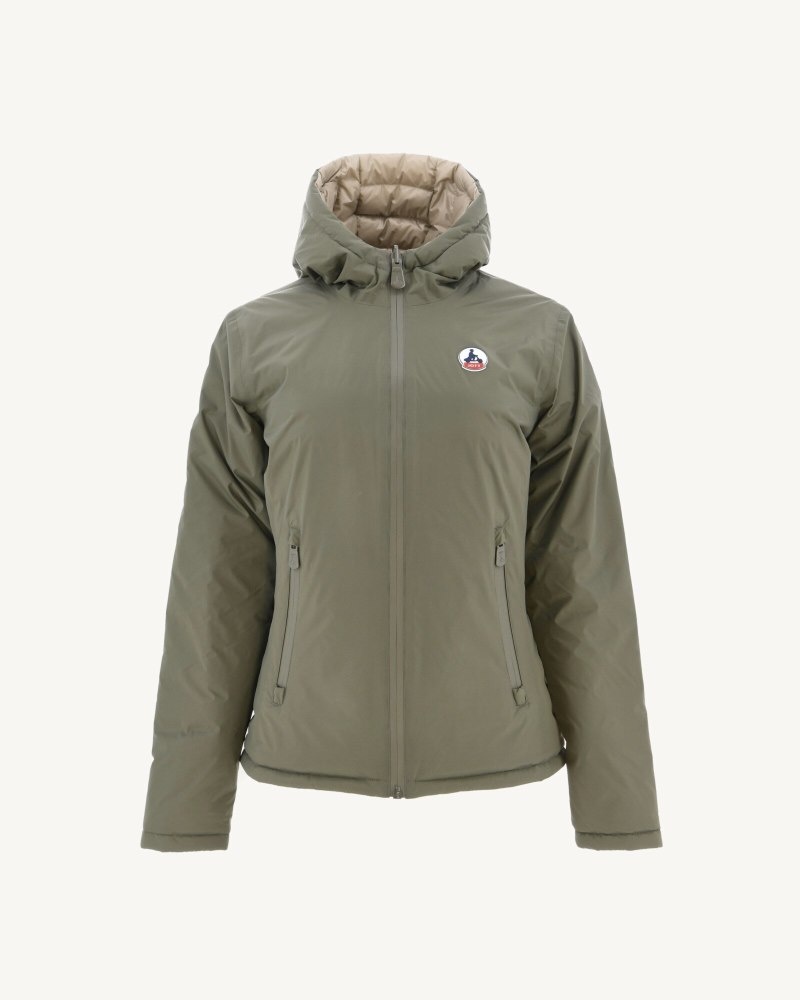 Olive / Beige JOTT Reversible Vienna Women's Down Jackets | TDJ-9998