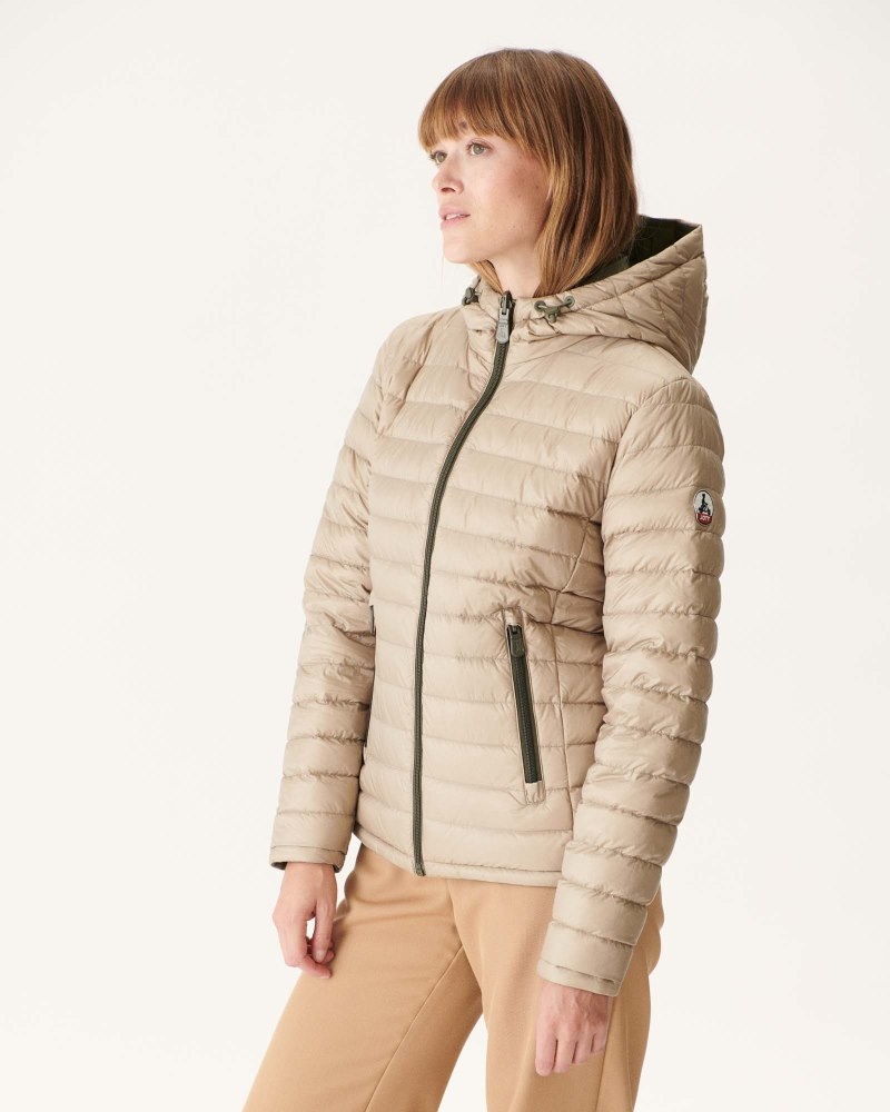 Olive / Beige JOTT Reversible Vienna Women's Down Jackets | TDJ-9998