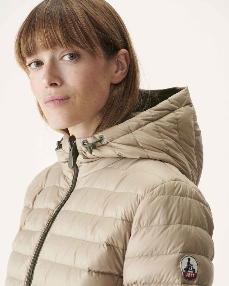 Olive / Beige JOTT Reversible Vienna Women's Down Jackets | TDJ-9998