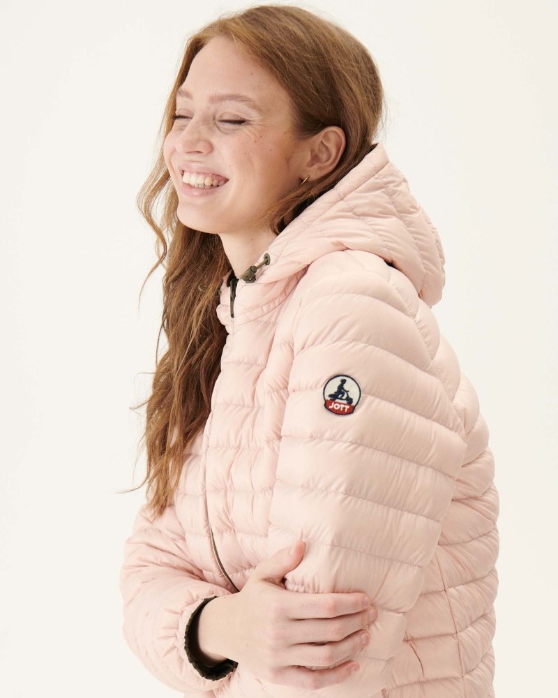 Olive / Light Pink JOTT Roma Long Reversible Women's Down Jackets | JTF-7820