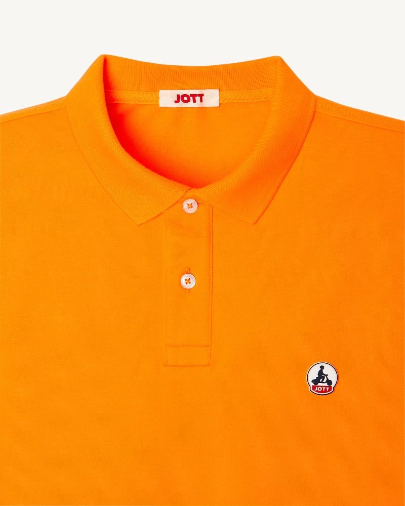 Orange JOTT Marbella Organic Cotton Men's Polo Shirts | GEK-4985