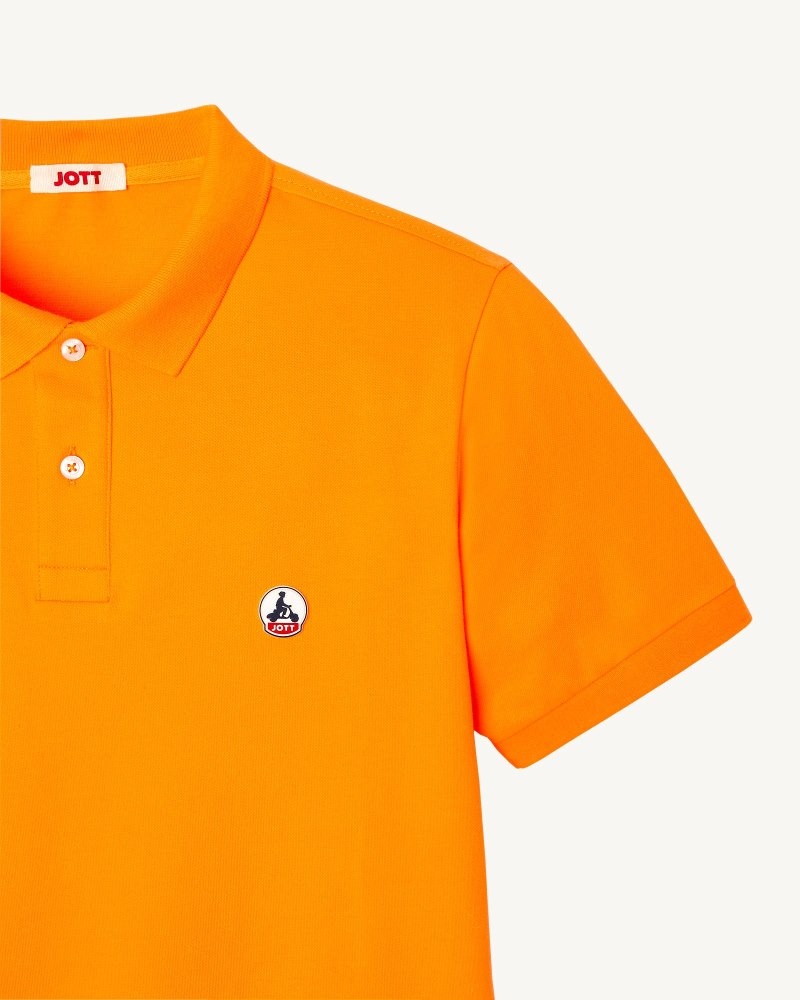 Orange JOTT Marbella Organic Cotton Men's Polo Shirts | GEK-4985