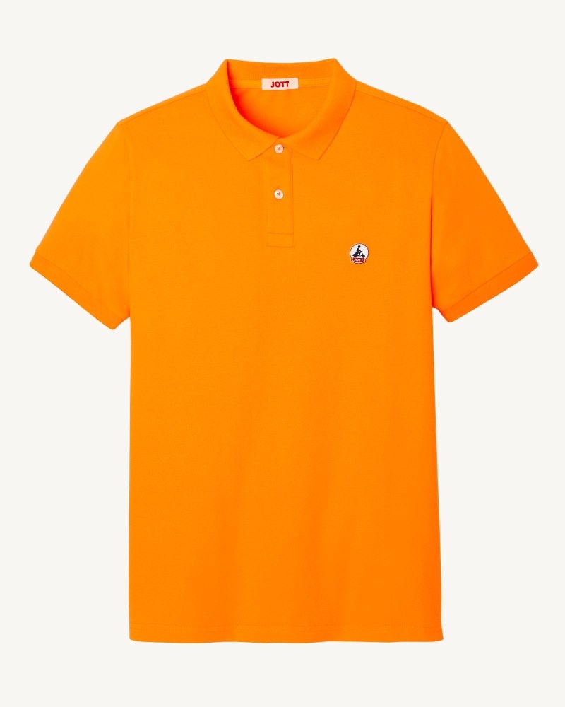 Orange JOTT Marbella Organic Cotton Men\'s Polo Shirts | GEK-4985