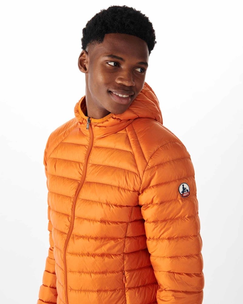 Orange JOTT Nico Lightweight Hooded Men's Down Jackets | BBD-9997