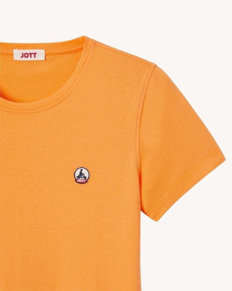 Orange JOTT Rosas Round Neck Women's T Shirts | UYL-5298