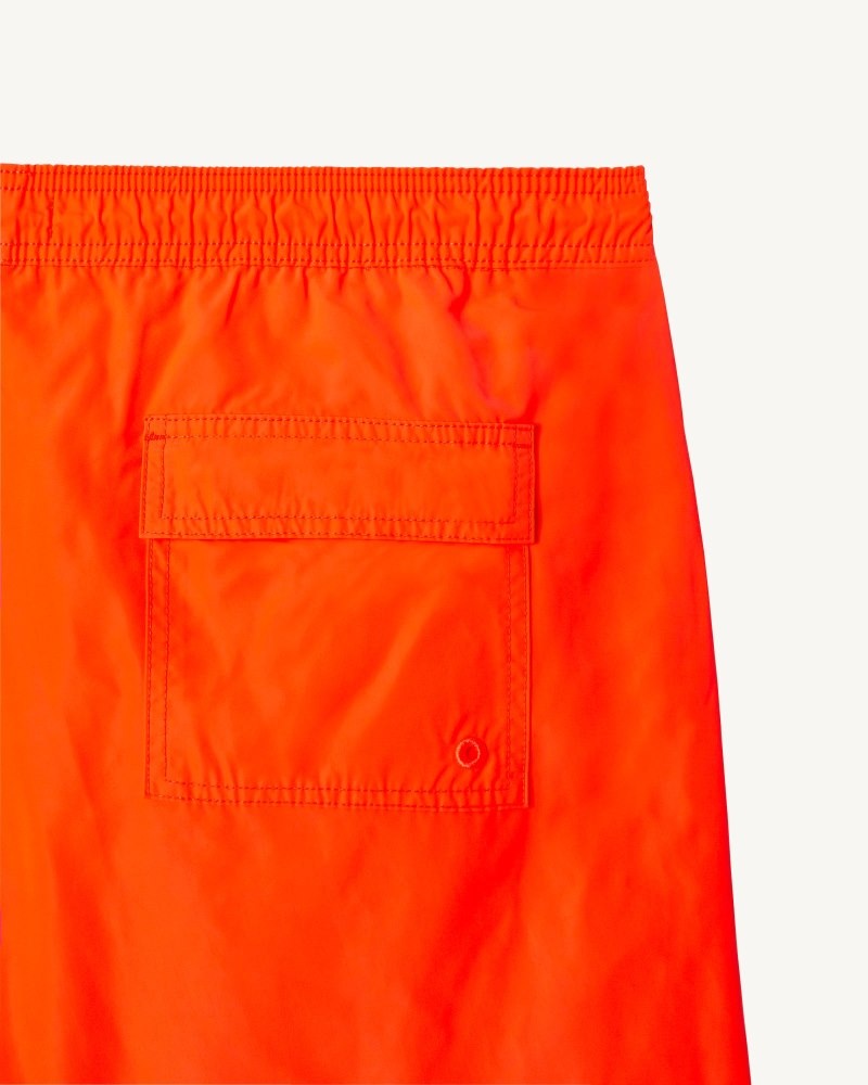 Orange / Lemon Stripe JOTT Biarritz Neon Men's Swim Shorts | EMT-1441